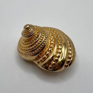 Nettie Rosenstein Gold Plate Sea Shell Brooch